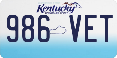 KY license plate 986VET