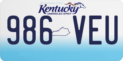 KY license plate 986VEU