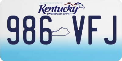 KY license plate 986VFJ