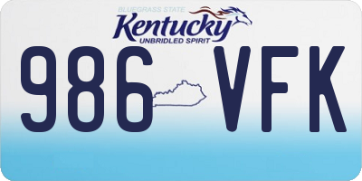 KY license plate 986VFK