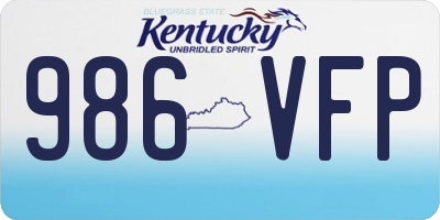KY license plate 986VFP