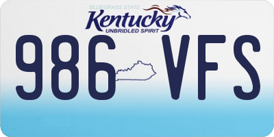 KY license plate 986VFS