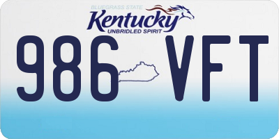 KY license plate 986VFT