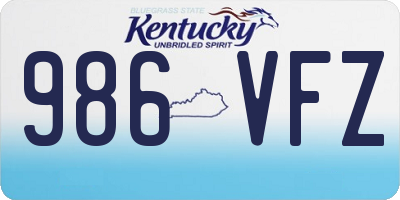 KY license plate 986VFZ