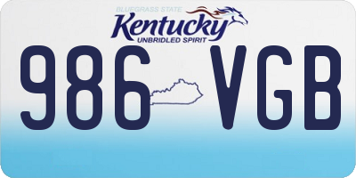 KY license plate 986VGB