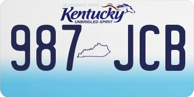 KY license plate 987JCB