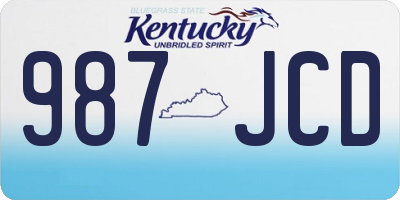 KY license plate 987JCD