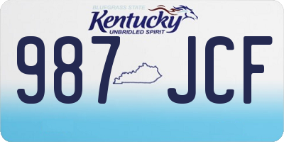 KY license plate 987JCF