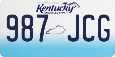 KY license plate 987JCG