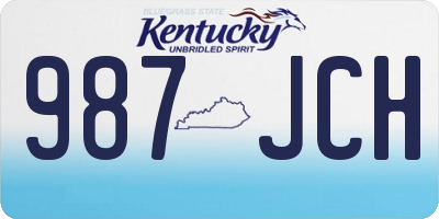 KY license plate 987JCH