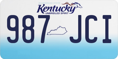 KY license plate 987JCI