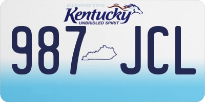 KY license plate 987JCL