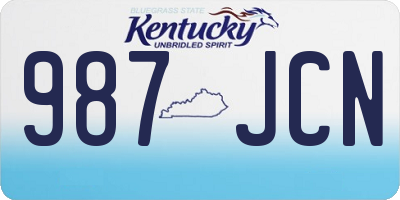 KY license plate 987JCN