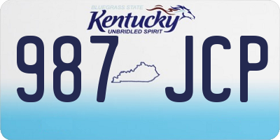 KY license plate 987JCP