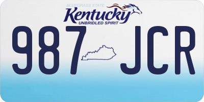 KY license plate 987JCR