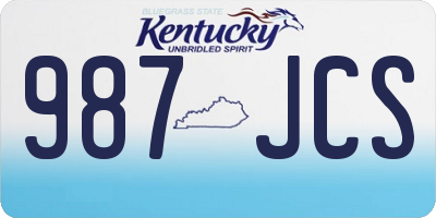 KY license plate 987JCS