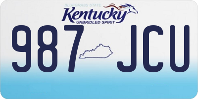KY license plate 987JCU