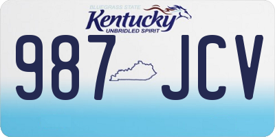 KY license plate 987JCV