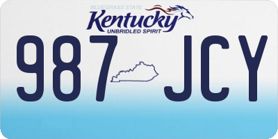 KY license plate 987JCY