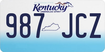 KY license plate 987JCZ