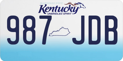 KY license plate 987JDB