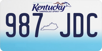 KY license plate 987JDC
