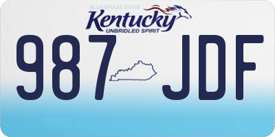 KY license plate 987JDF