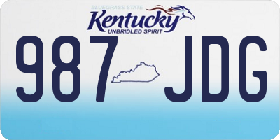 KY license plate 987JDG