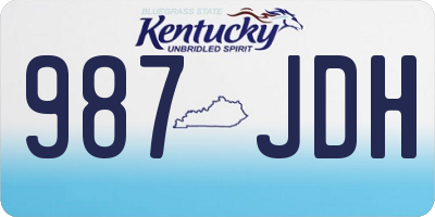 KY license plate 987JDH