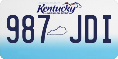 KY license plate 987JDI