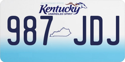 KY license plate 987JDJ