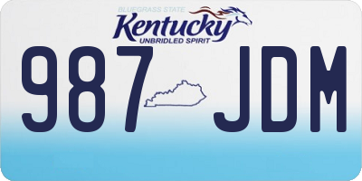 KY license plate 987JDM