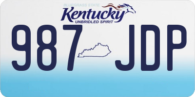KY license plate 987JDP