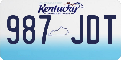 KY license plate 987JDT