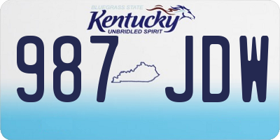 KY license plate 987JDW