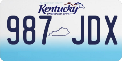 KY license plate 987JDX