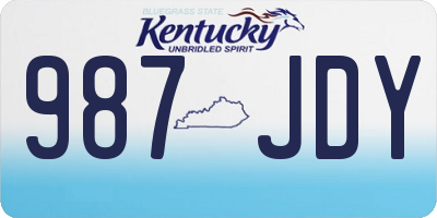 KY license plate 987JDY
