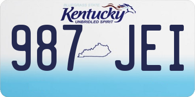 KY license plate 987JEI