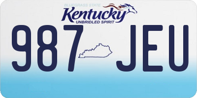 KY license plate 987JEU
