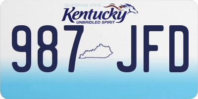 KY license plate 987JFD
