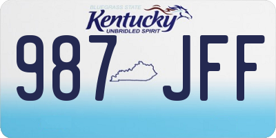 KY license plate 987JFF
