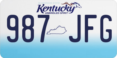 KY license plate 987JFG
