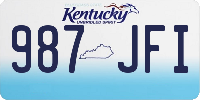 KY license plate 987JFI