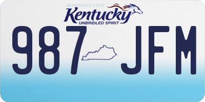 KY license plate 987JFM