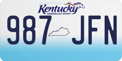 KY license plate 987JFN