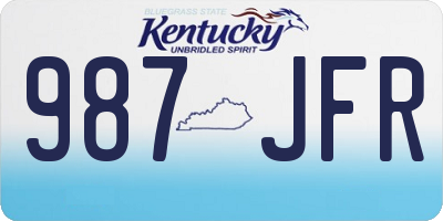 KY license plate 987JFR