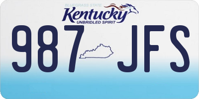 KY license plate 987JFS