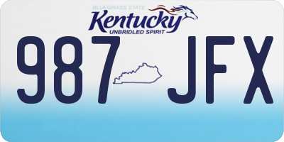 KY license plate 987JFX