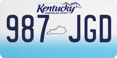 KY license plate 987JGD
