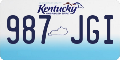 KY license plate 987JGI